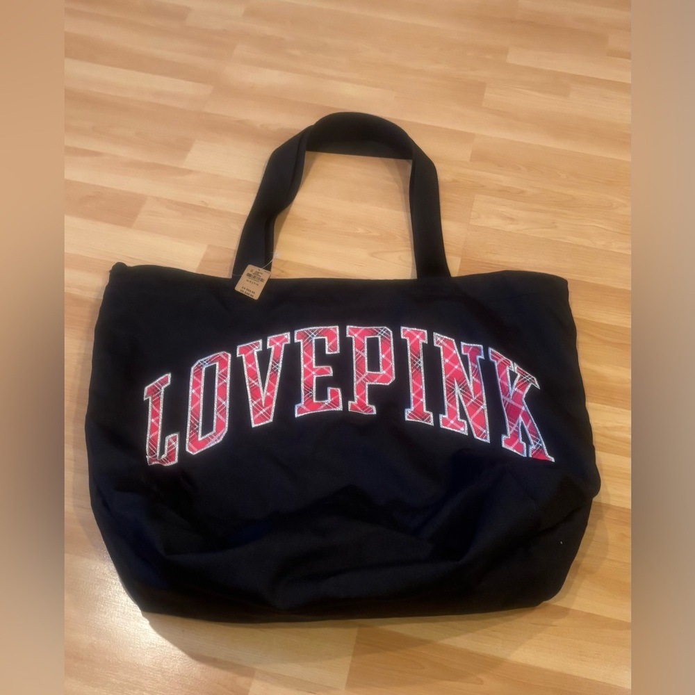 PINK Victoria's Secret‎ Black and Red Paid zippered tote